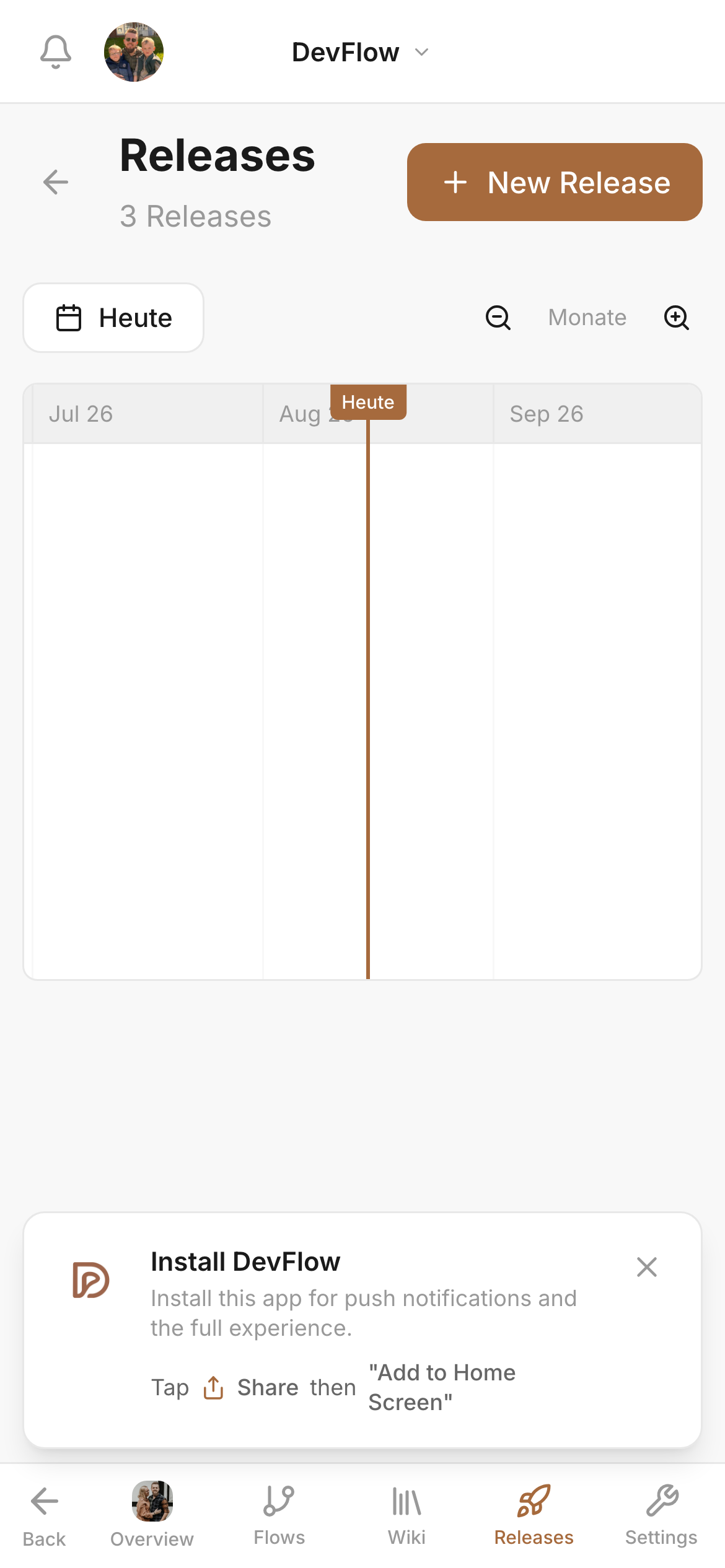 DevFlow releases on mobile