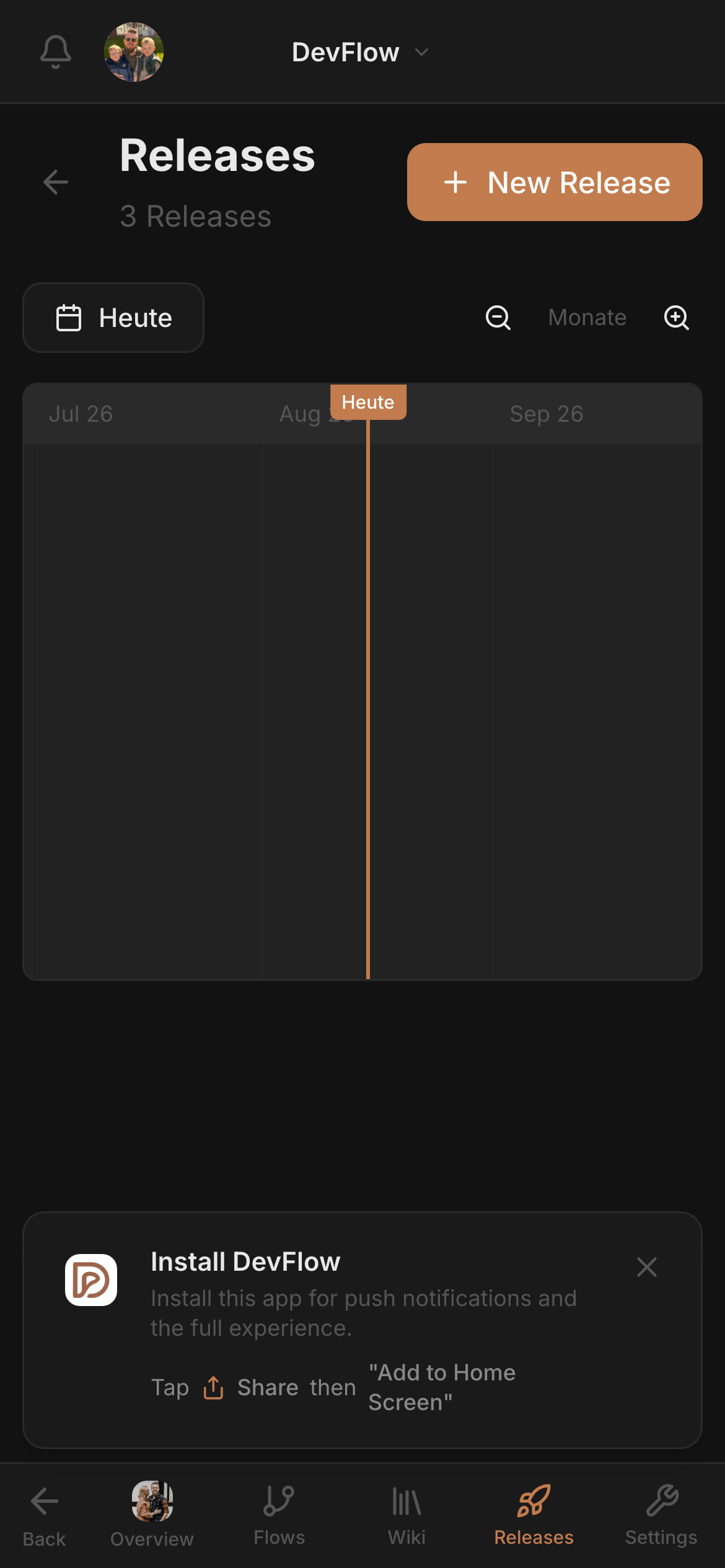 DevFlow releases on mobile